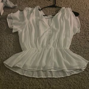 white womens button down blouse never worn tags on size L